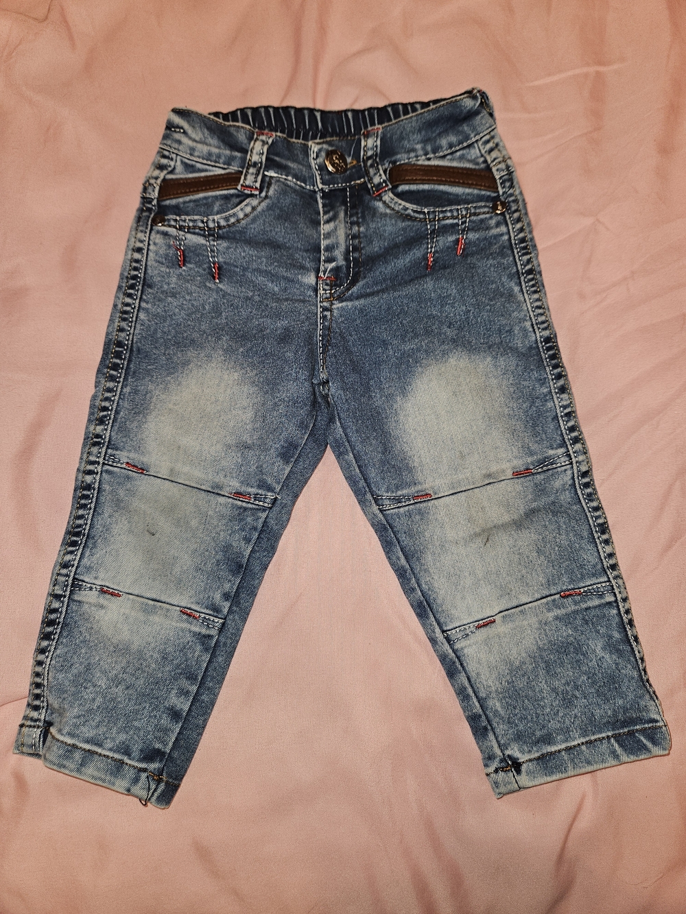 Kids Light Blue Washed Denim Jeans with Stitch Detail